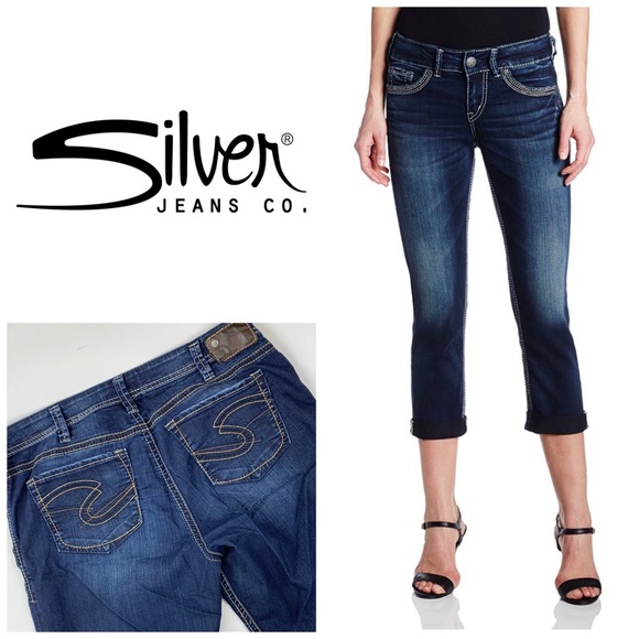 silver capri jeans